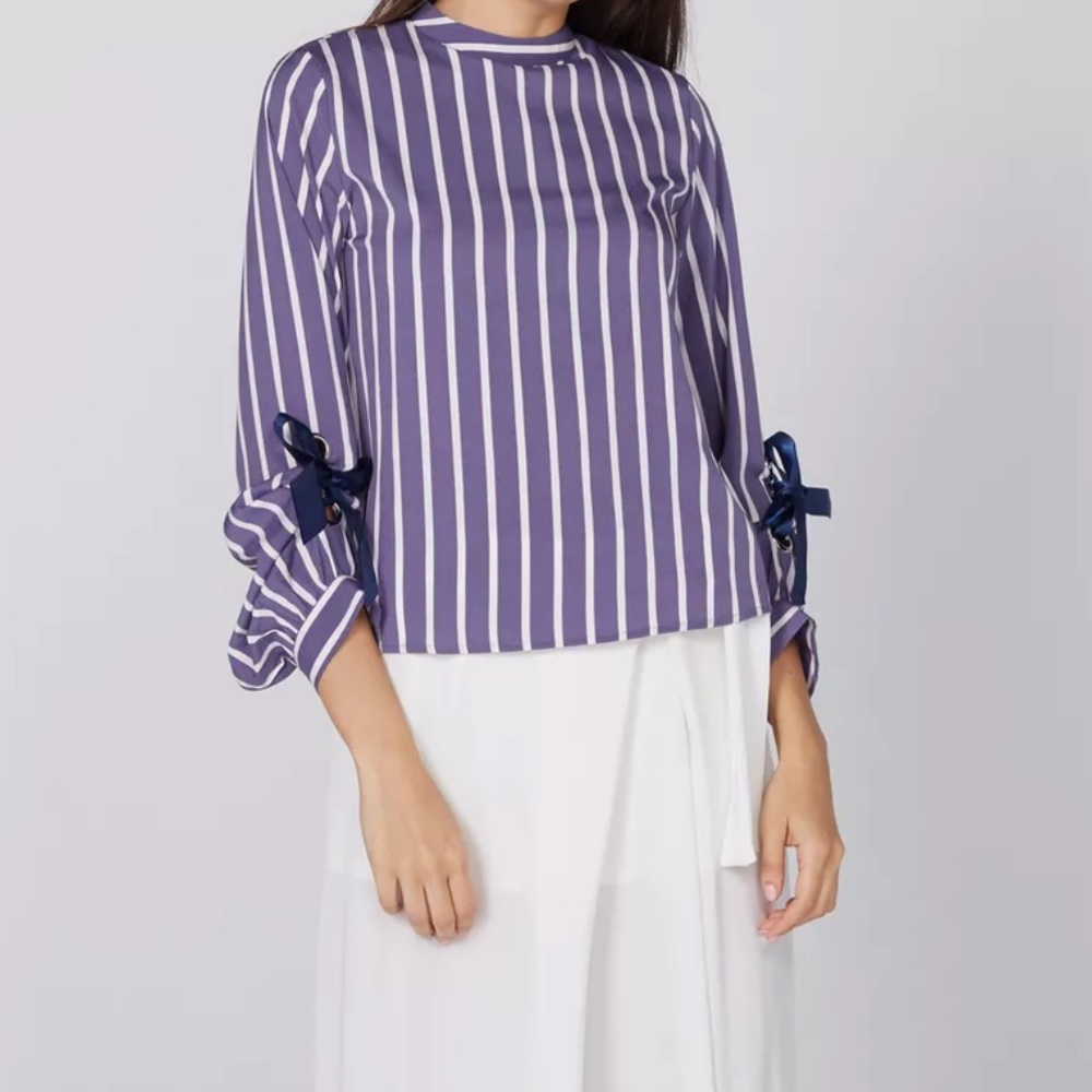 Zara Blue Striped Blouse